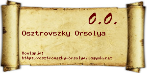 Osztrovszky Orsolya névjegykártya